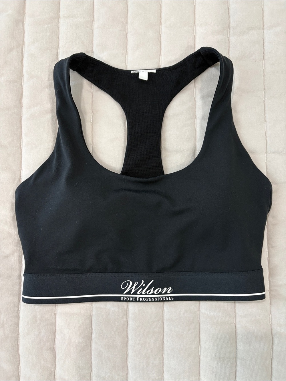 Wilson Black Racerback Sports Bra with White Trim